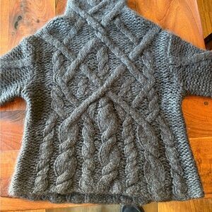 Anne Klein Charcoal Cable Knit Turtleneck Sweater